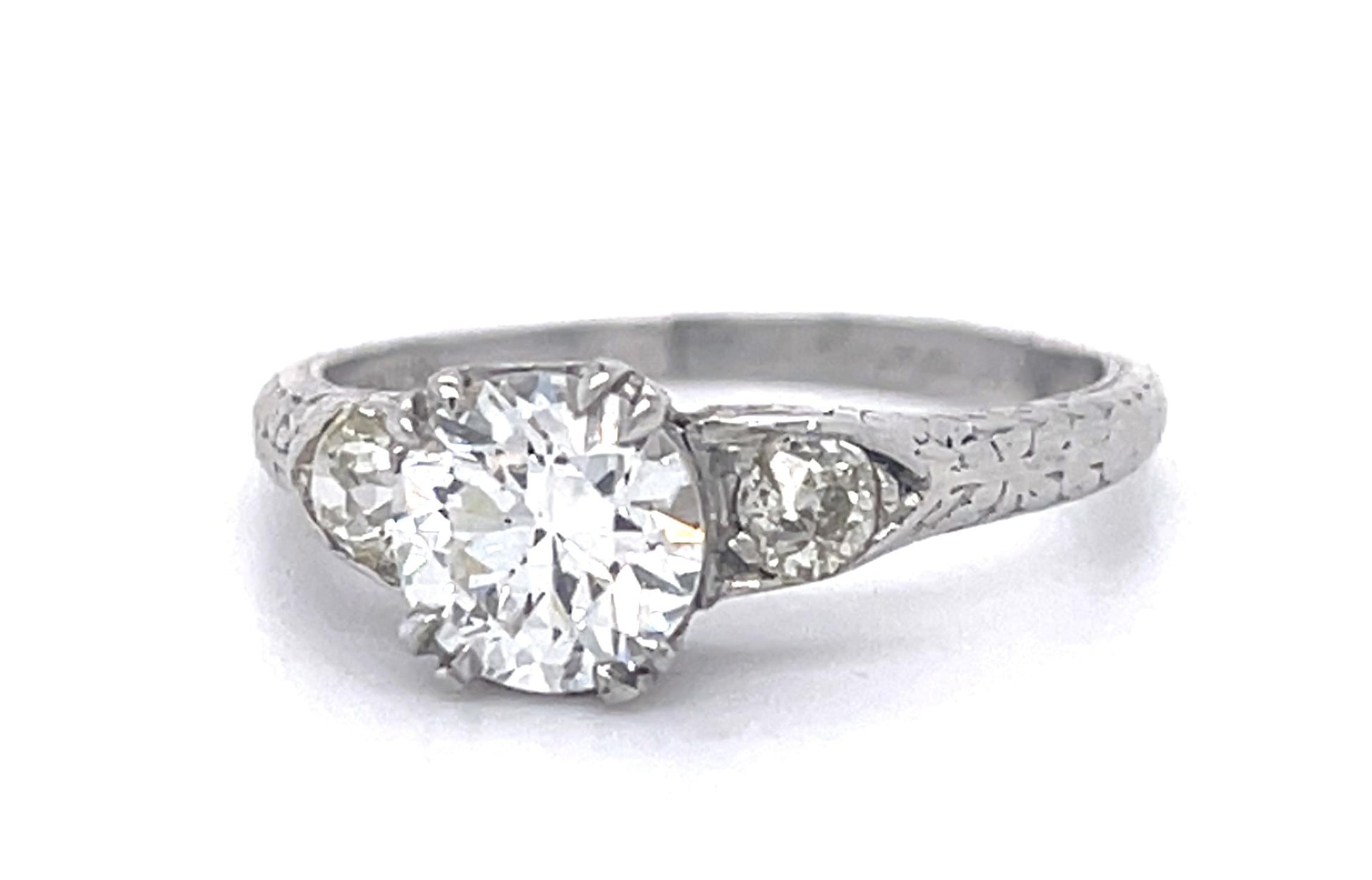 Art Deco (Circa 1930s) .99ct GIA G VS1 Old European Dia .10ct SD Platinum Ring
