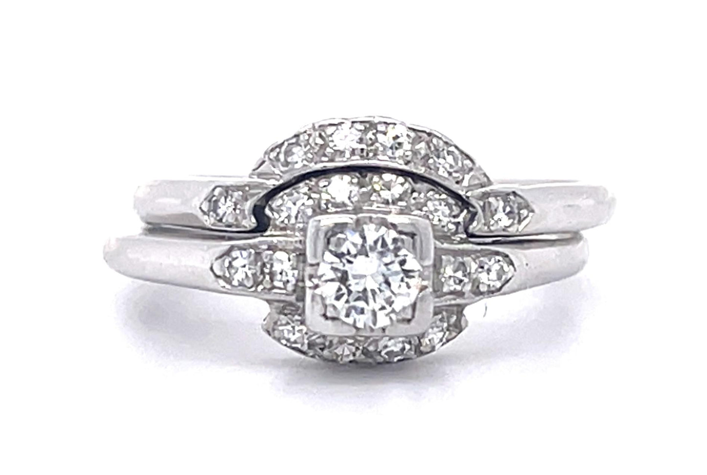PT Diamond Ring 0.20ct(dia) 0.22ct twt(dia) Circa 1930 ESTATE Size 5