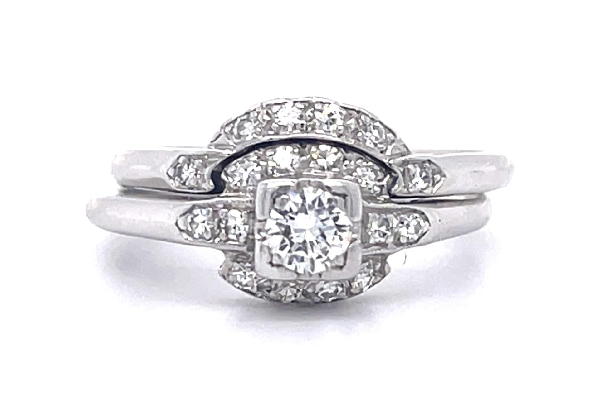 PT Diamond Ring 0.20ct(dia) 0.22ct twt(dia) Circa 1930 ESTATE Size 5