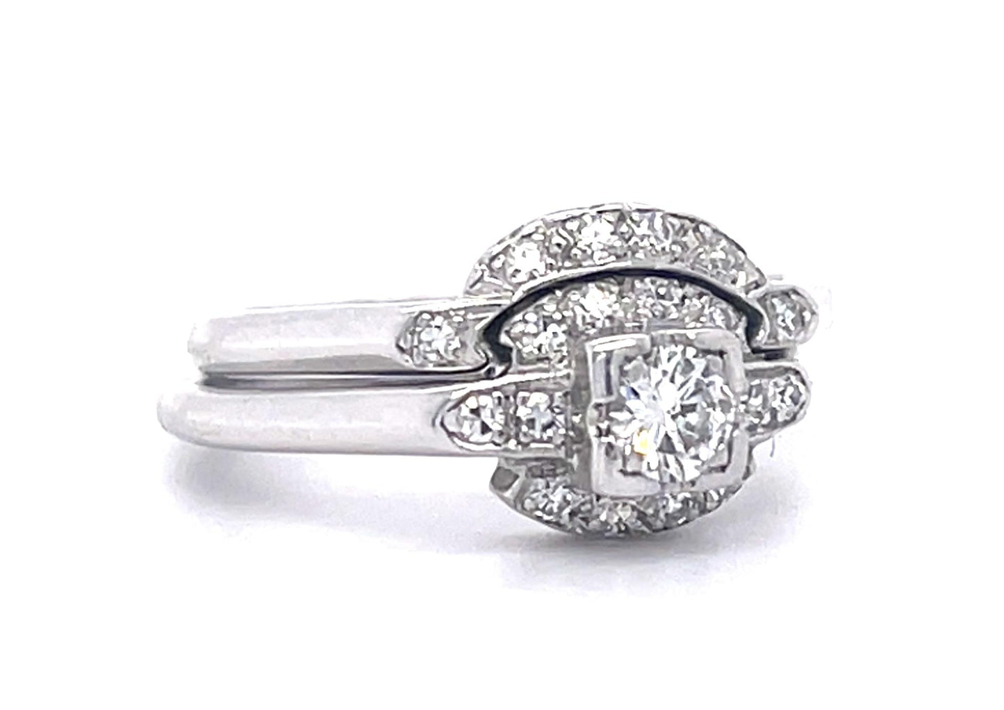 PT Diamond Ring 0.20ct(dia) 0.22ct twt(dia) Circa 1930 ESTATE Size 5