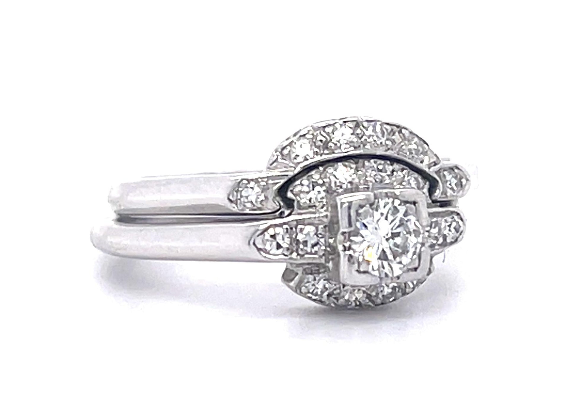 PT Diamond Ring 0.20ct(dia) 0.22ct twt(dia) Circa 1930 ESTATE Size 5