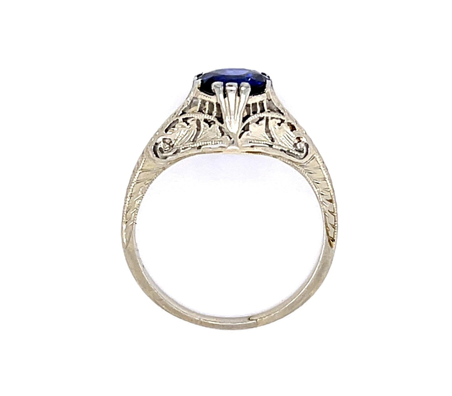 Art Deco 1.55ct Sapphire 18KW Ring (Antique 1930s)