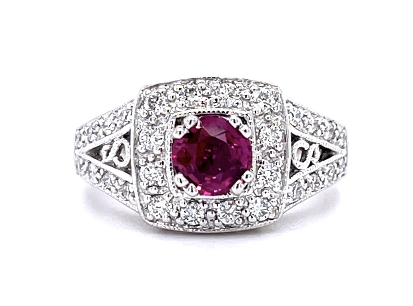 .59ct Ruby .50ct Diamond 14KW Ring