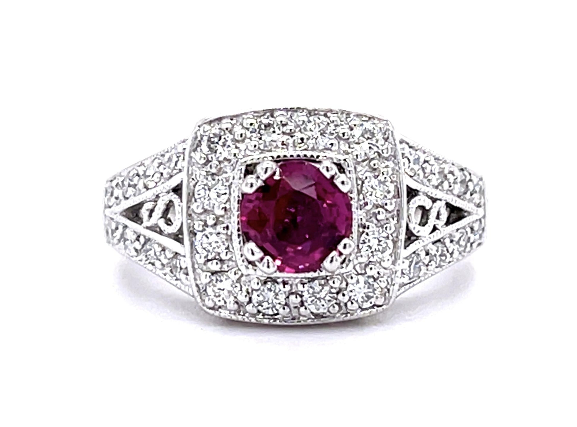 .59ct Ruby .50ct Diamond 14KW Ring