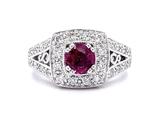 .59ct Ruby .50ct Diamond 14KW Ring
