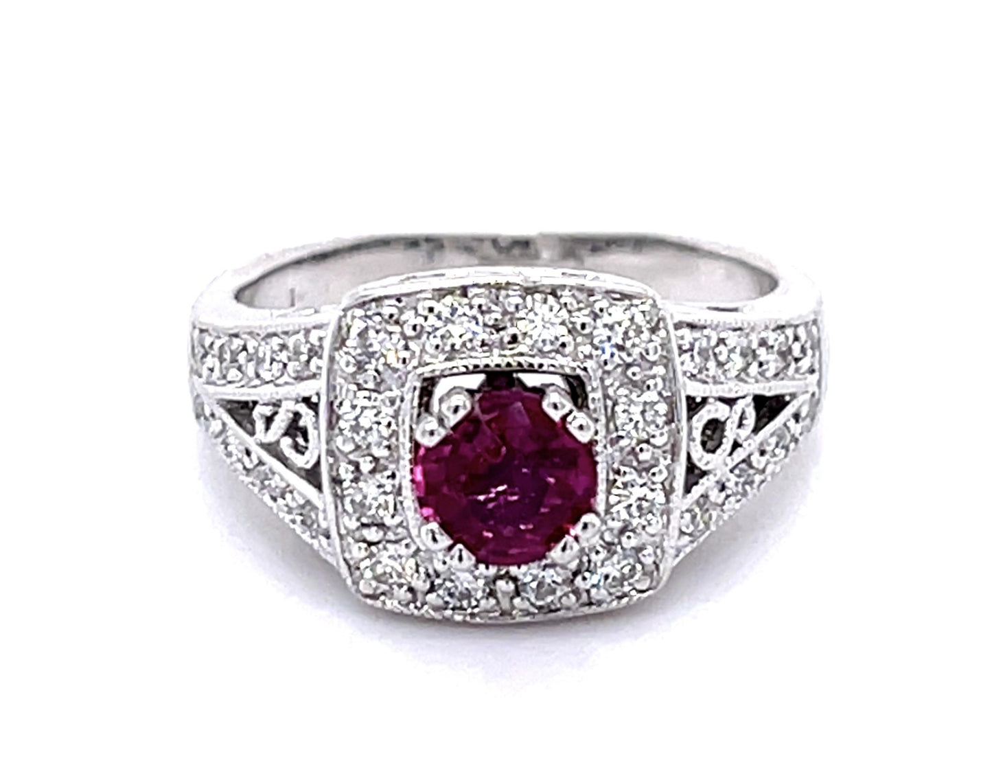 .59ct Ruby .50ct Diamond 14KW Ring