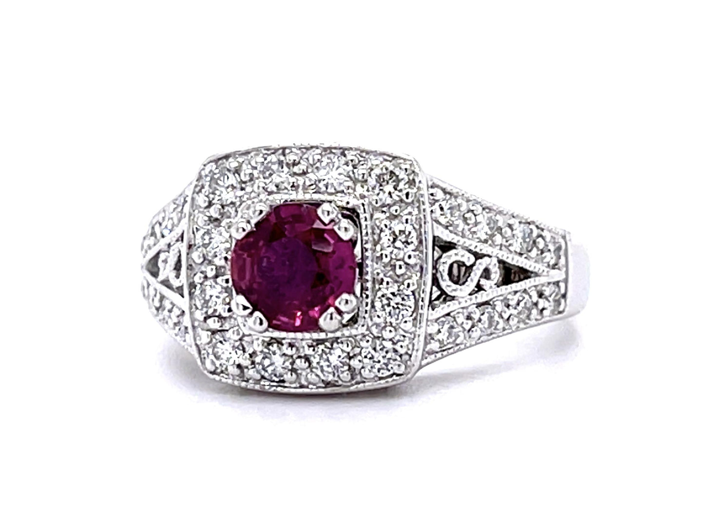 .59ct Ruby .50ct Diamond 14KW Ring