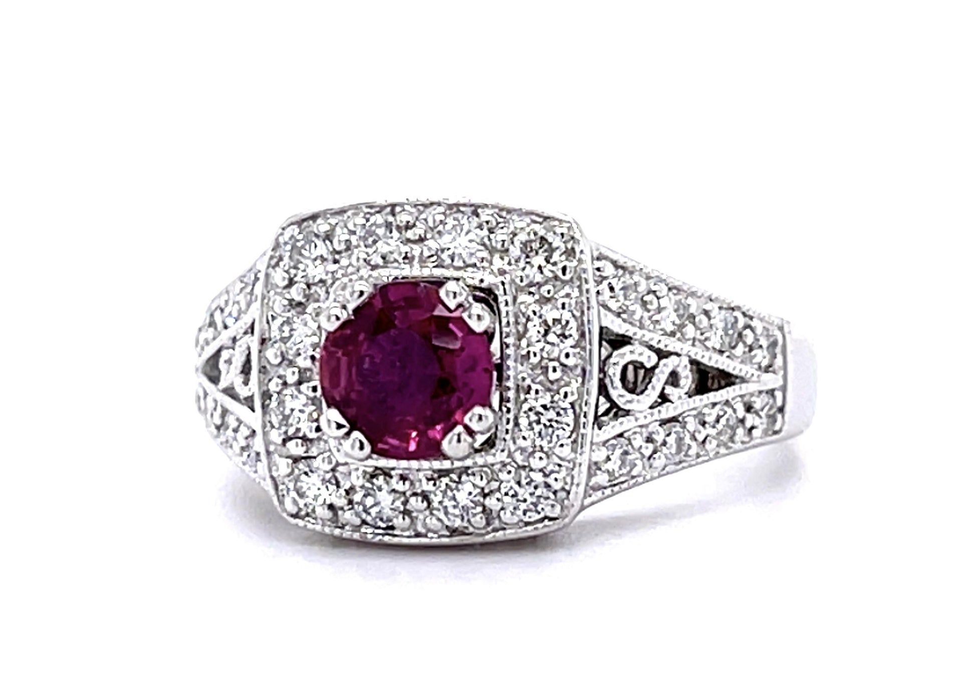 .59ct Ruby .50ct Diamond 14KW Ring