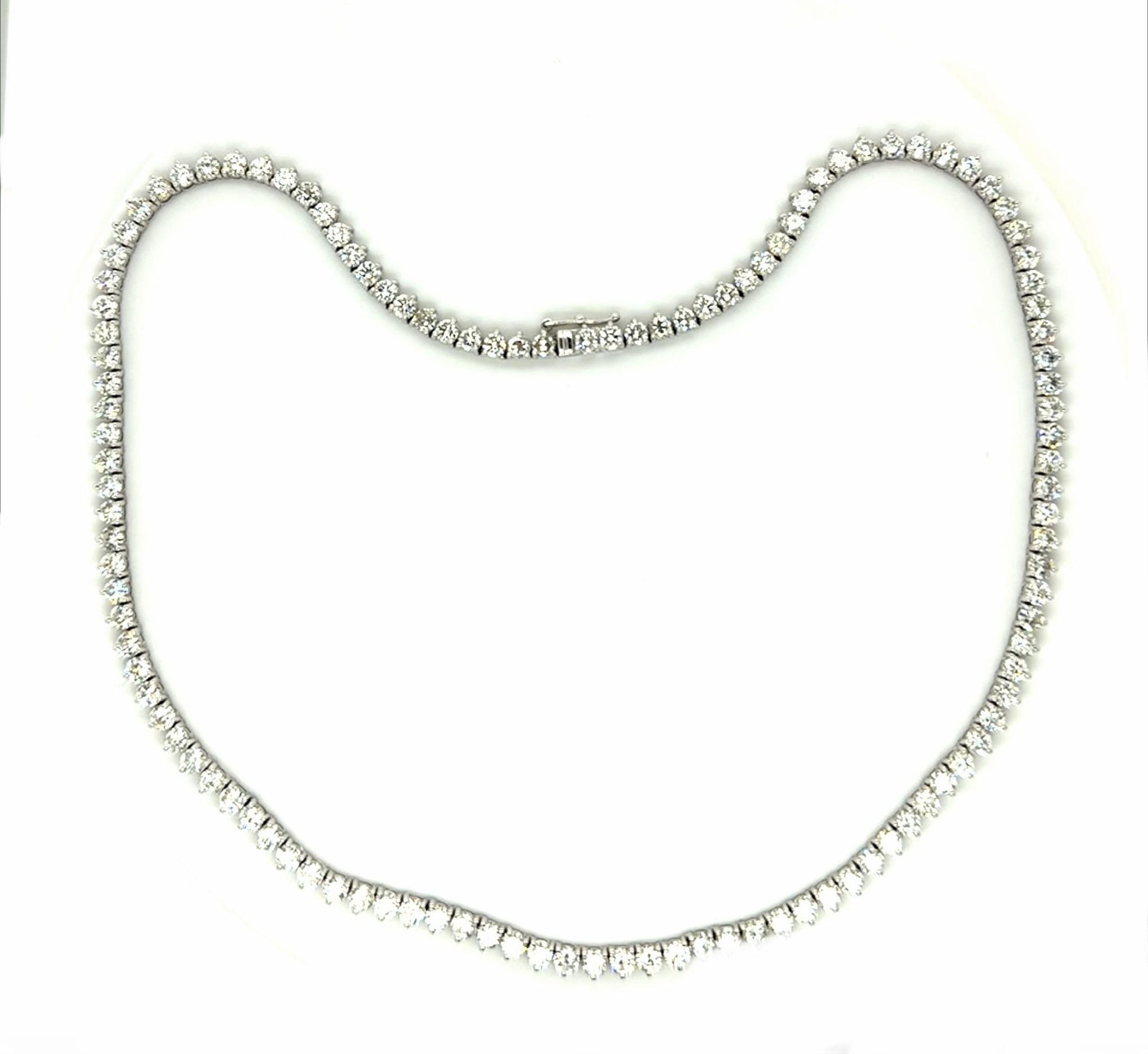 14.68ct (117 G-H Color VS-SI Clarity No Cert) 14KW Tennis Necklace