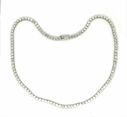 14.68ct (117 G-H Color VS-SI Clarity No Cert) 14KW Tennis Necklace