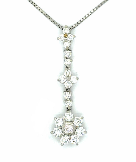 .68ct Diamond + Small Pink Diamond Platinum Pendant