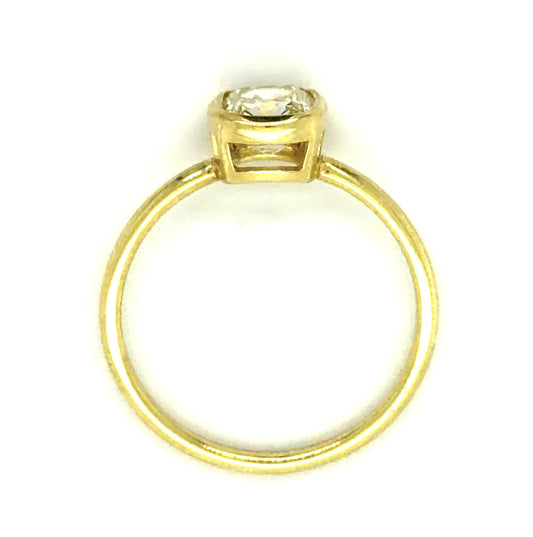 1.06ct Old Mine Diamond 18KY Solitaire Ring