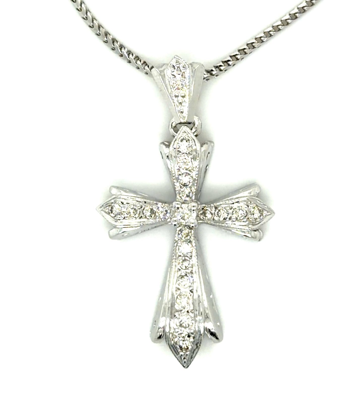 .58ct Diamond 14KW Cross Pendant