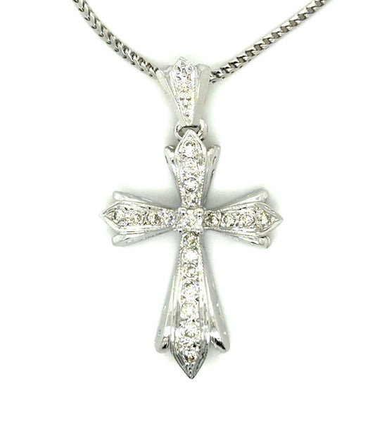 .58ct Diamond 14KW Cross Pendant