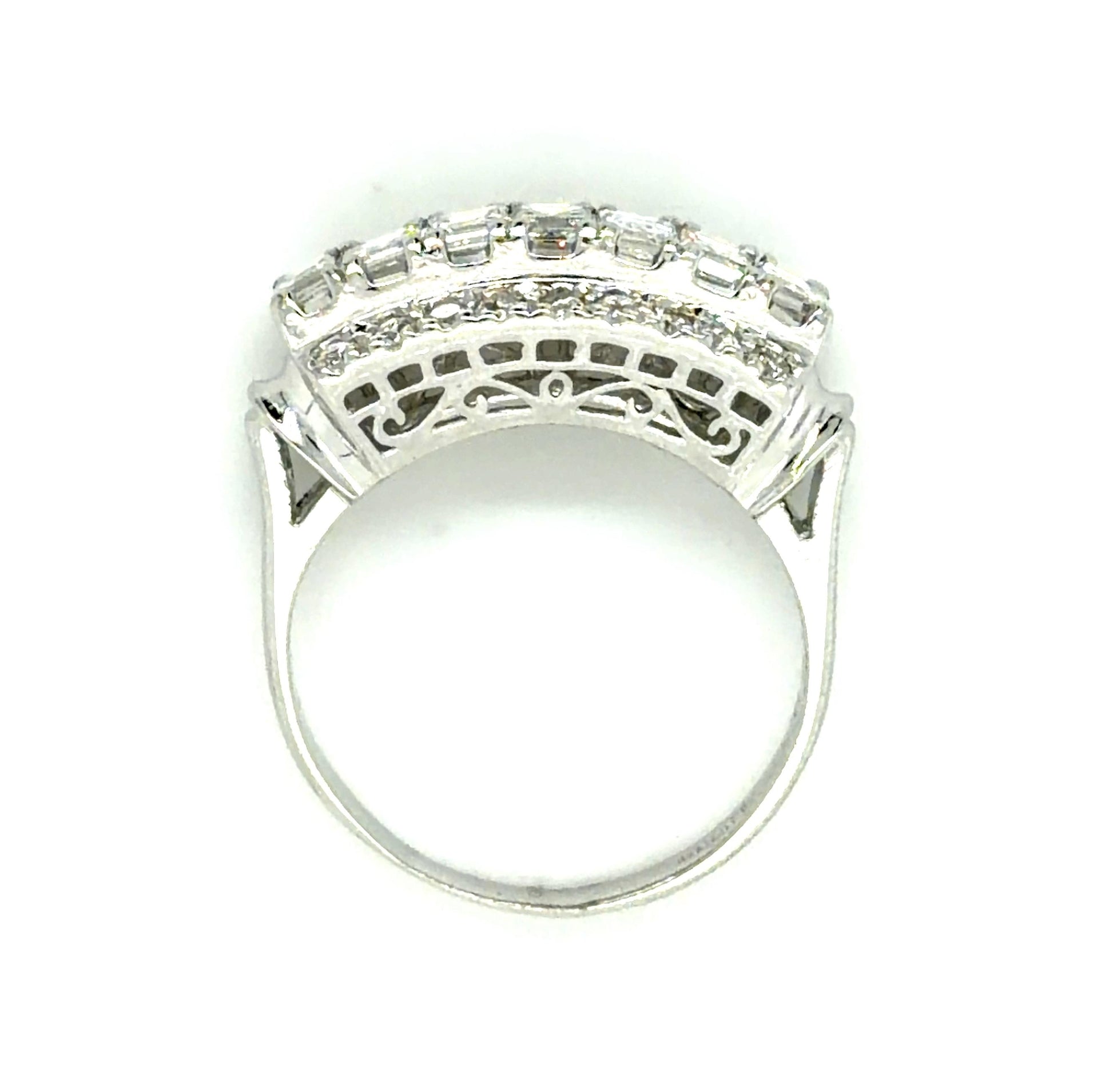 .78ct Emerald-cut Diamond Platinum Ring (Vintage 1950s) .23ct SD