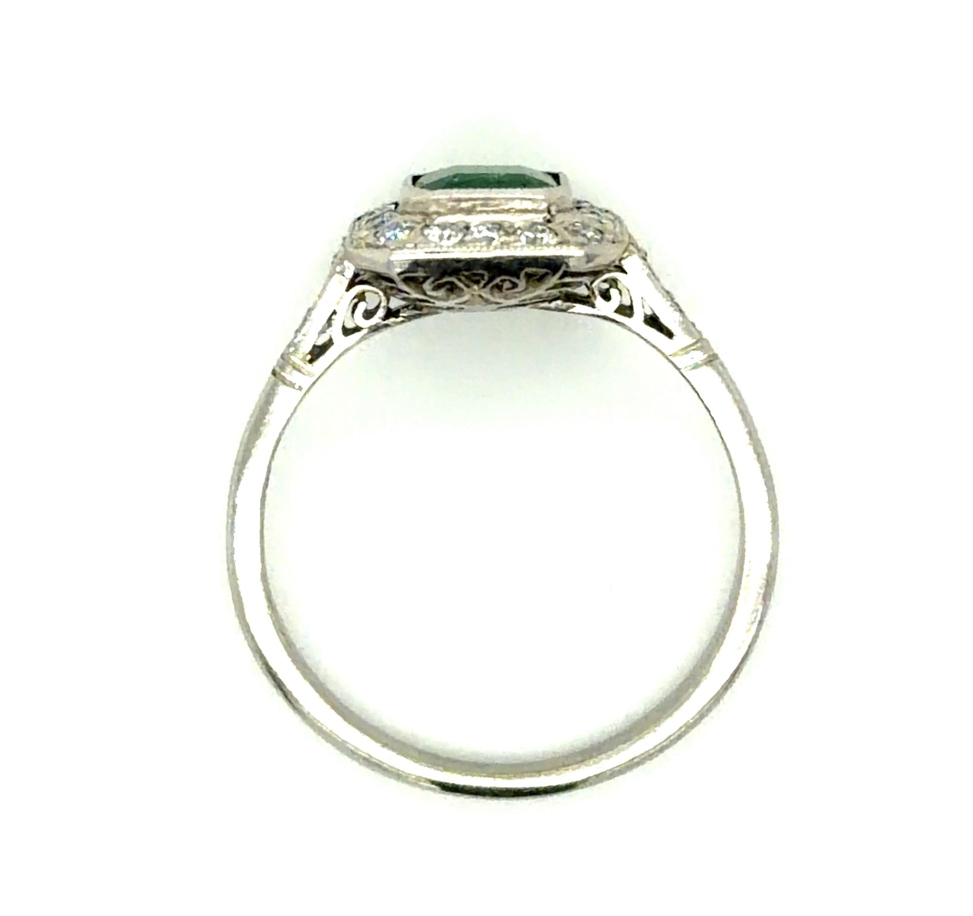.70ct Colombian Emerald (No Cert) .30ct Diamond Platinum Handmade Ring