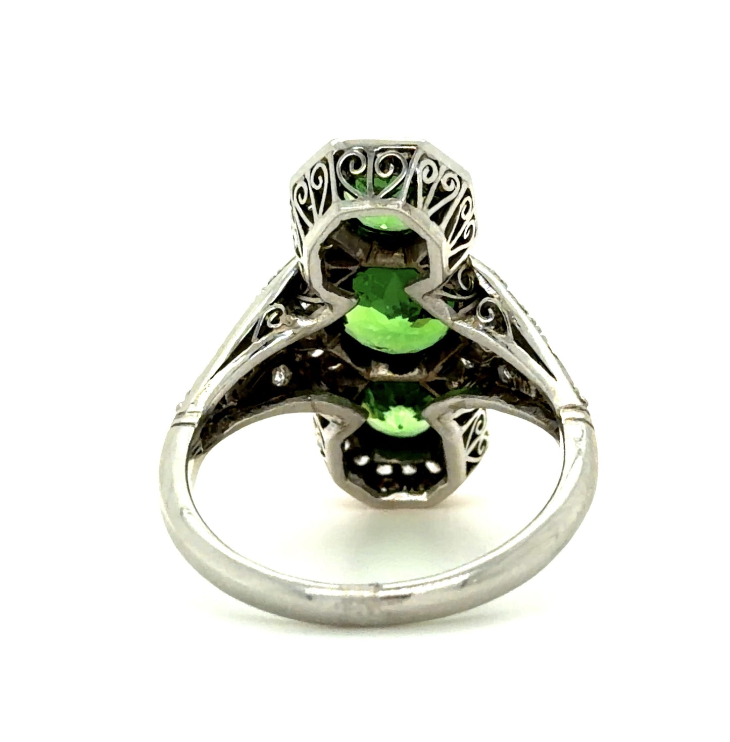 2.53ct Tsavorite Garnet .57ct Diamond PT Handmade Ring