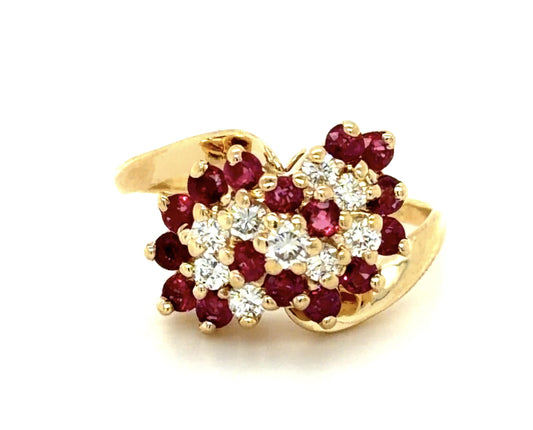 1.70ct Ruby .27ct Diamond 14KY Ring
