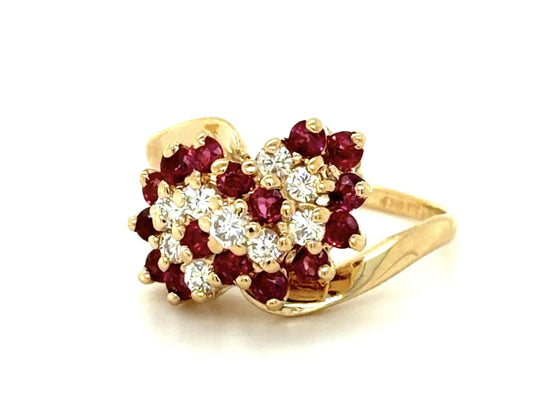 1.70ct Ruby .27ct Diamond 14KY Ring