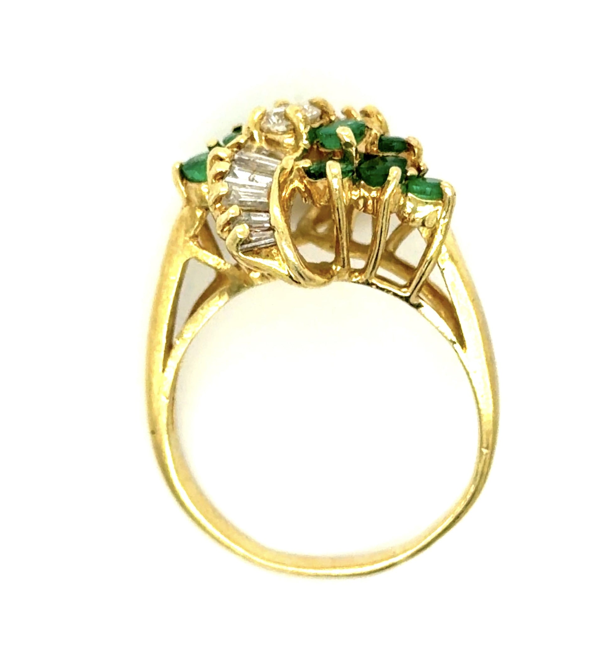 1ct Emerald .68ct Diamond 18KY Ring
