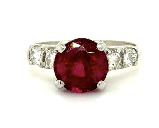 Estate  2.43ct Tourmaline &  0.44ctw Diamond Ring Size 6.50
