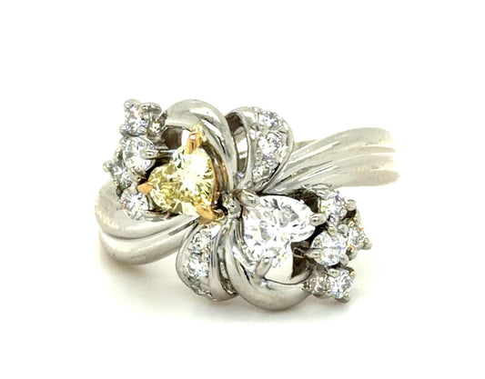 .59ct Heart Diamonds Platinum Ring .38ct SD