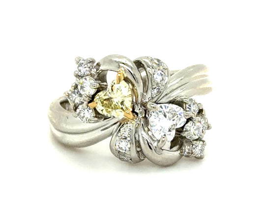 .59ct Heart Diamonds Platinum Ring .38ct SD