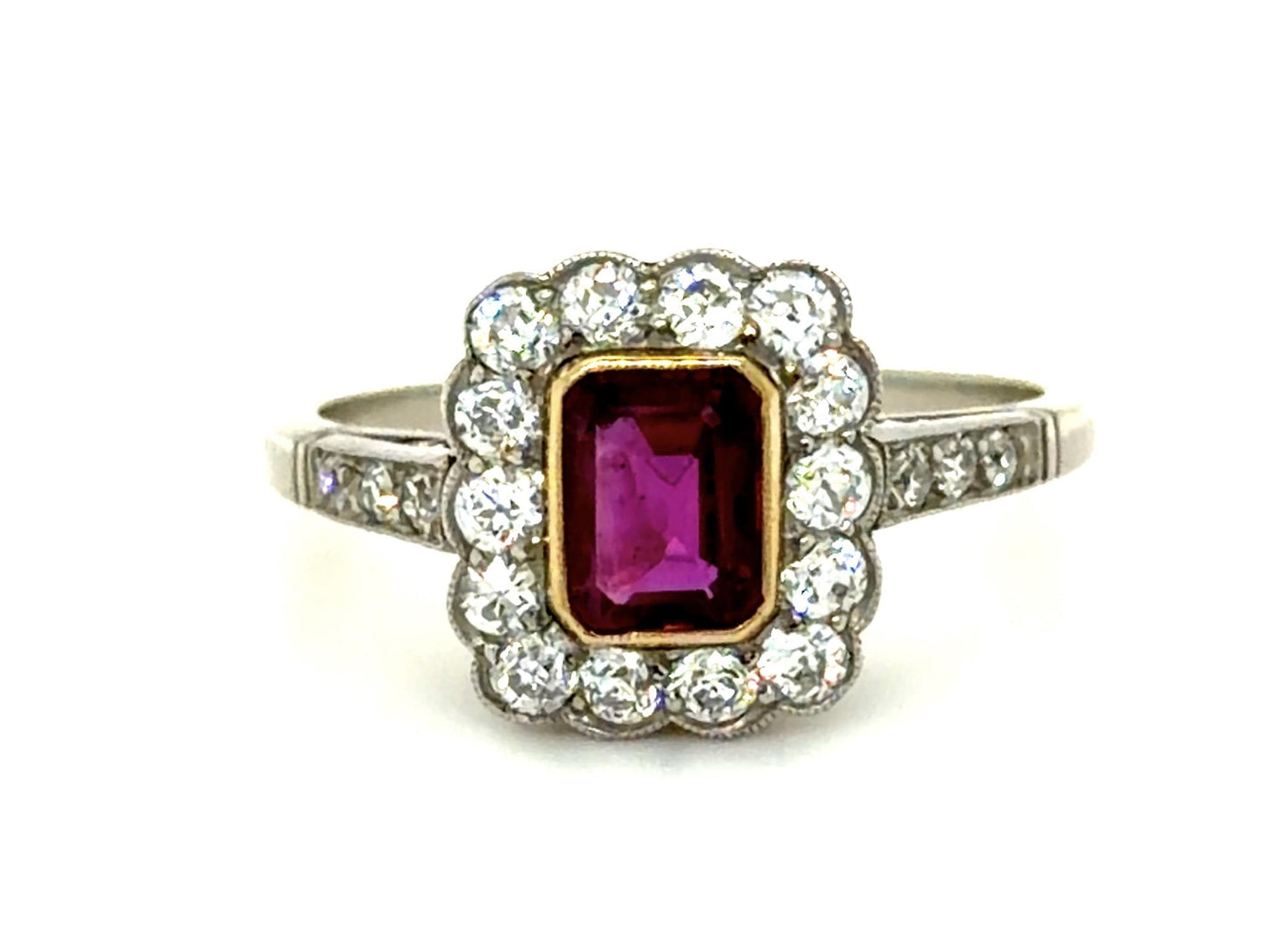 .77ct Ruby & 0.62ctw European-cut Diamond Handmade Ring