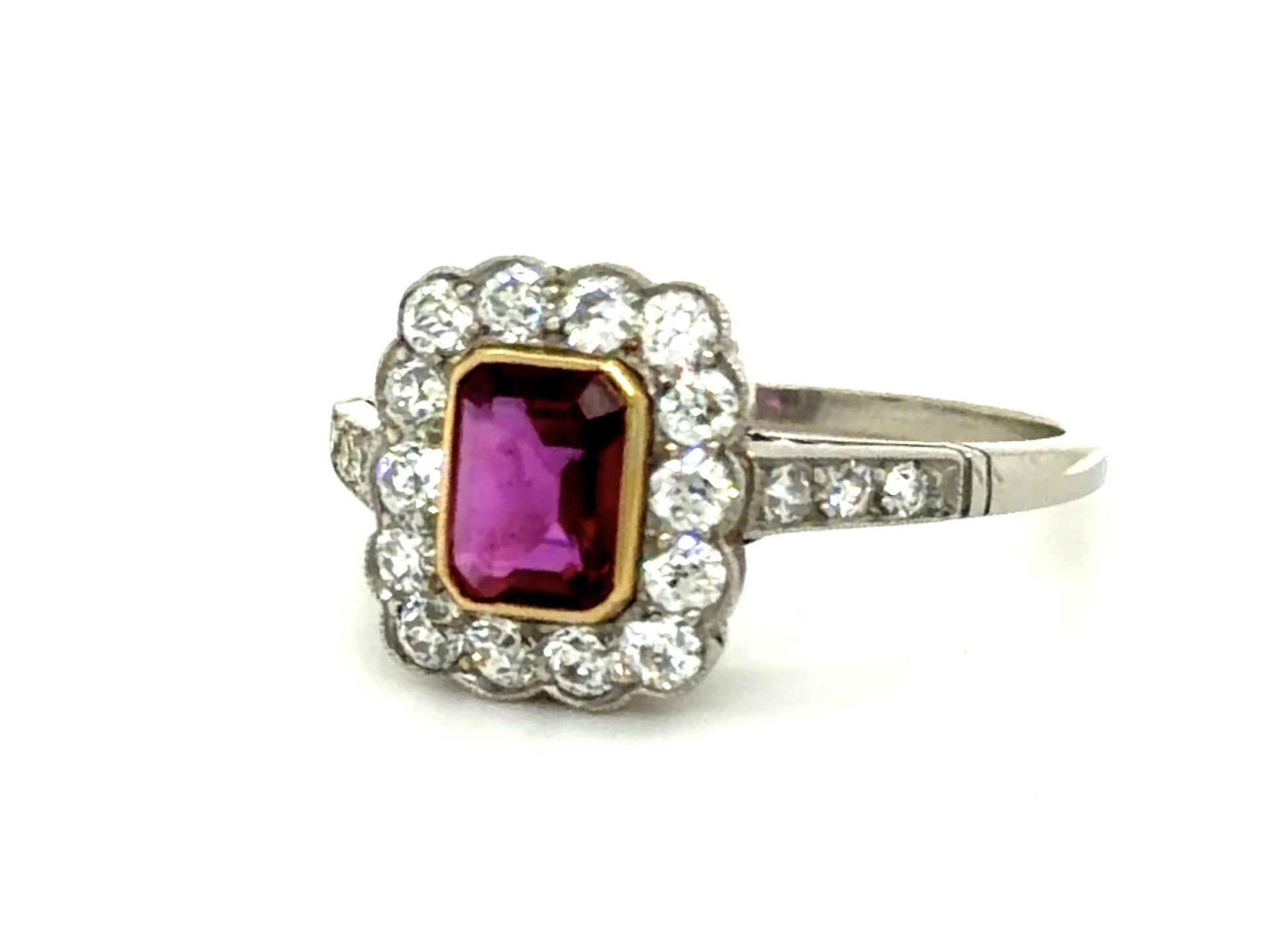 .77ct Ruby & 0.62ctw European-cut Diamond Handmade Ring