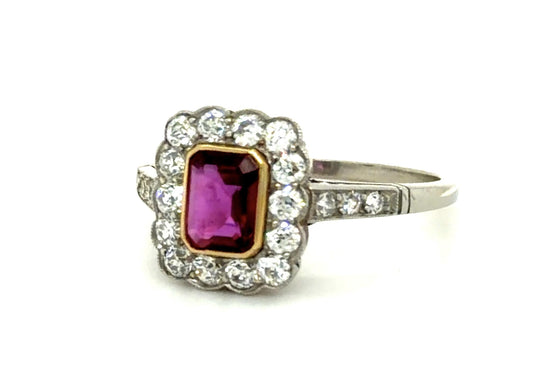 .77ct Ruby & 0.62ctw European-cut Diamond Handmade Ring