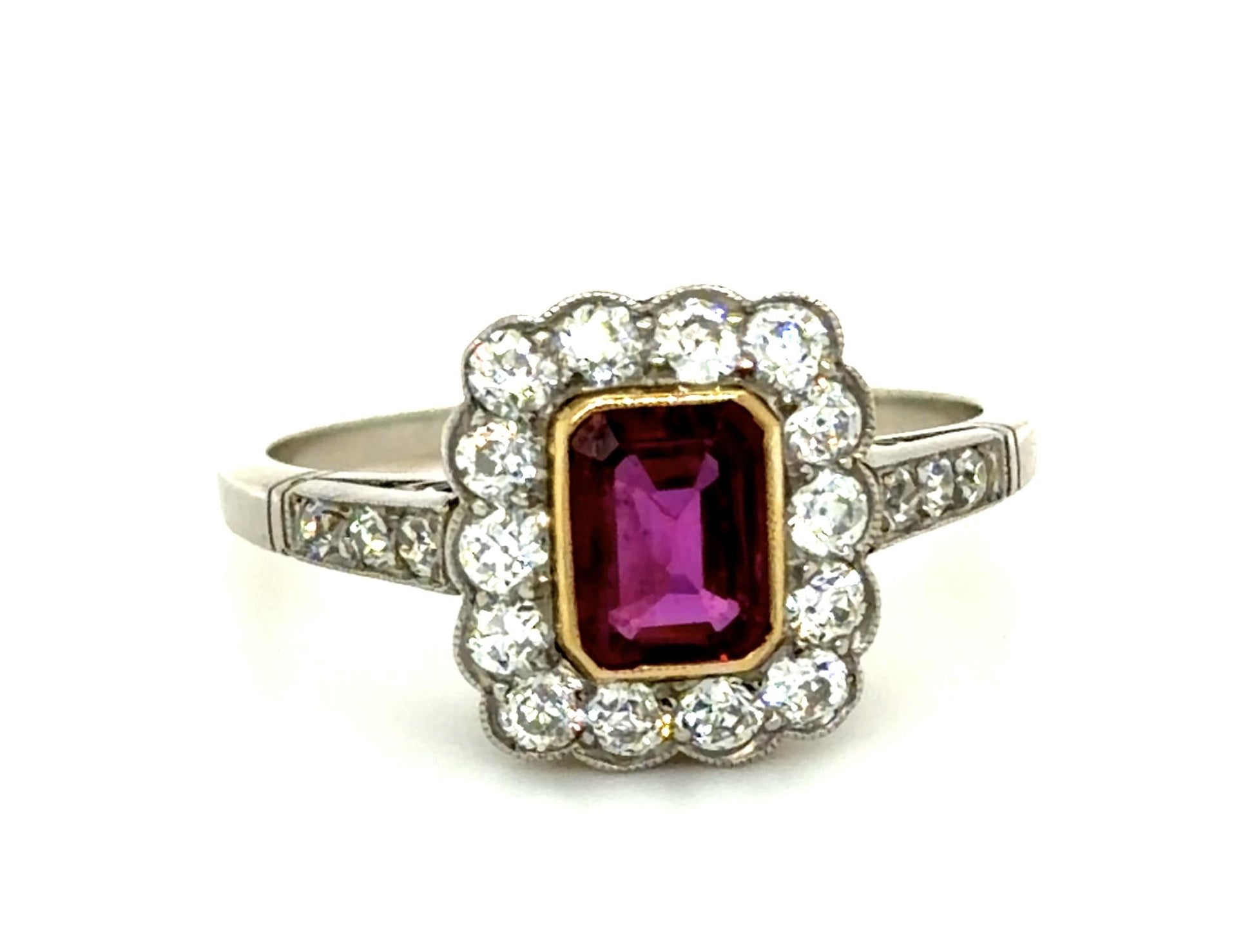 .77ct Ruby & 0.62ctw European-cut Diamond Handmade Ring