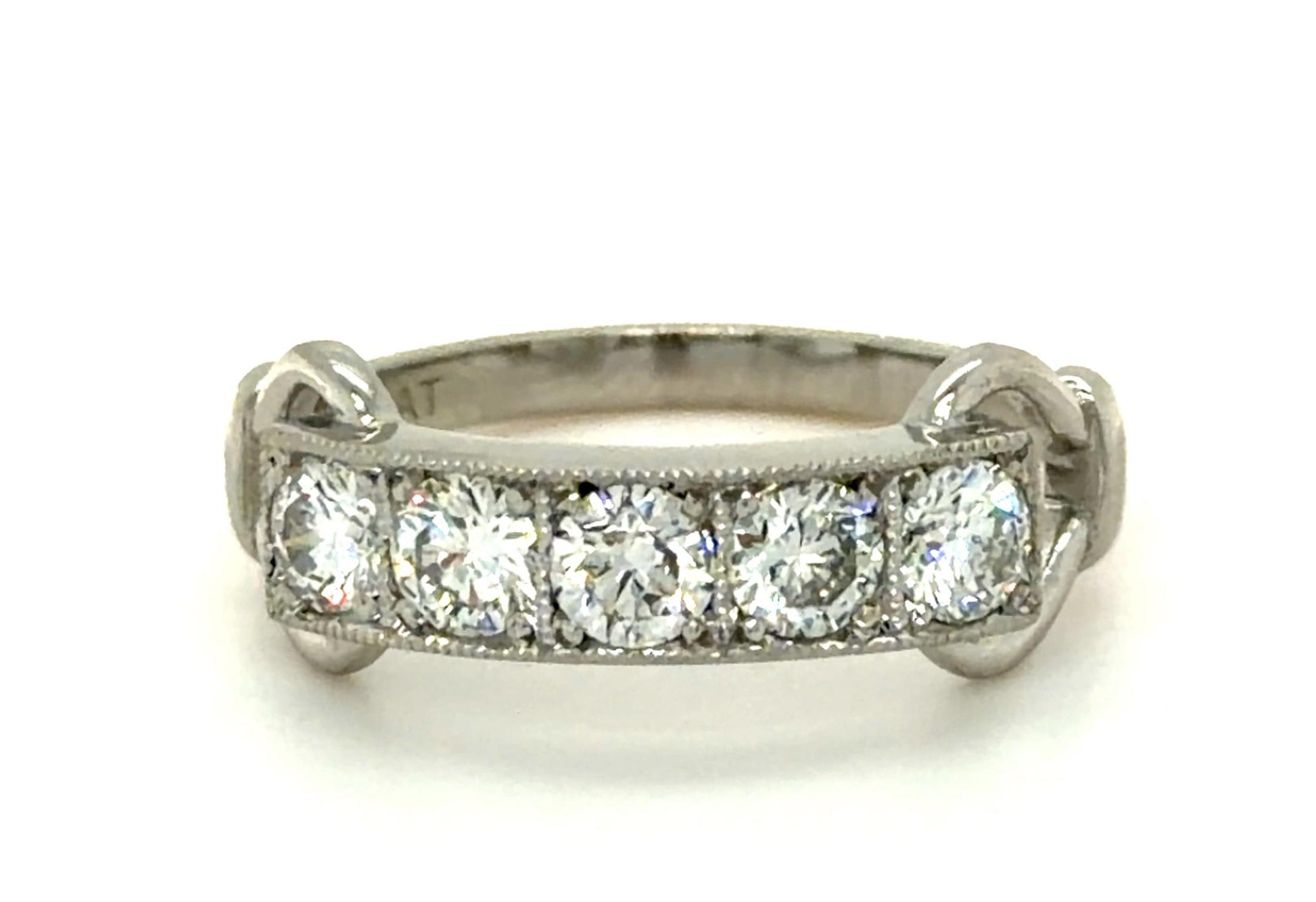 Art Deco .90ct Diamond PT Ring Band (Vintage 1930s)