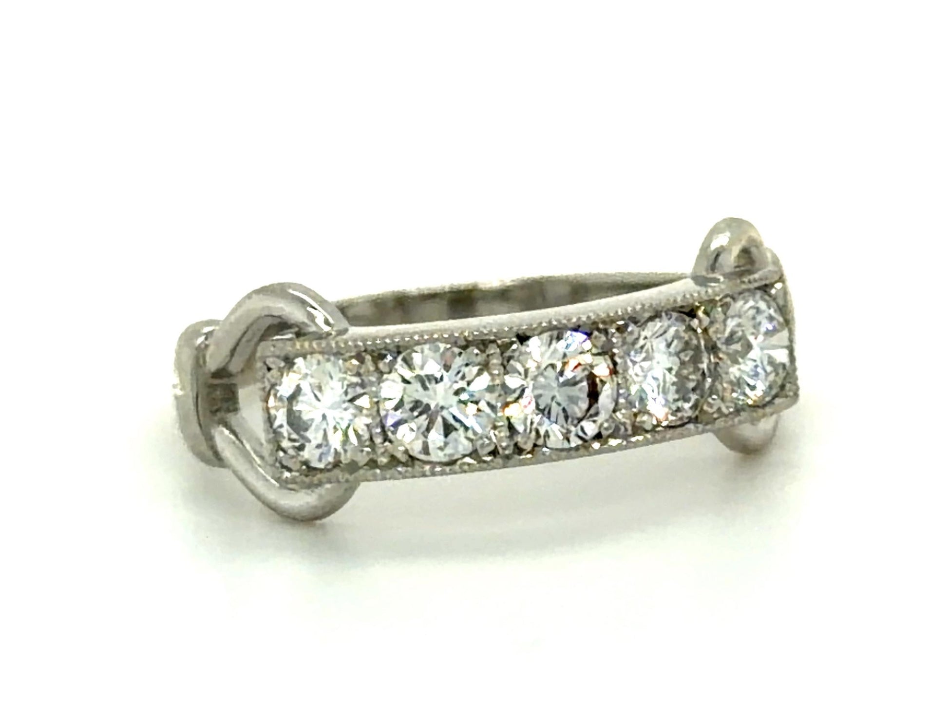 Art Deco .90ct Diamond PT Ring Band (Vintage 1930s)