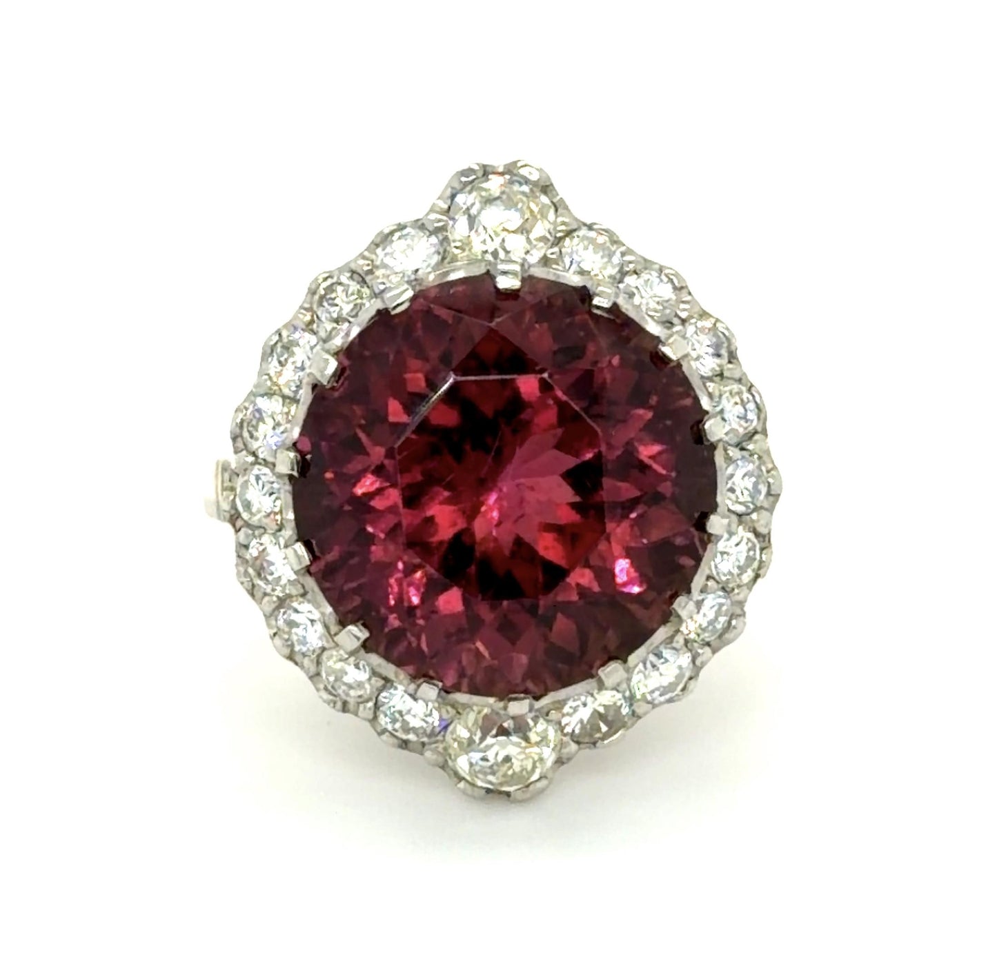 10ct Purplish Pink Tourmaline 1.40ct Diamond PT Handmade Ring