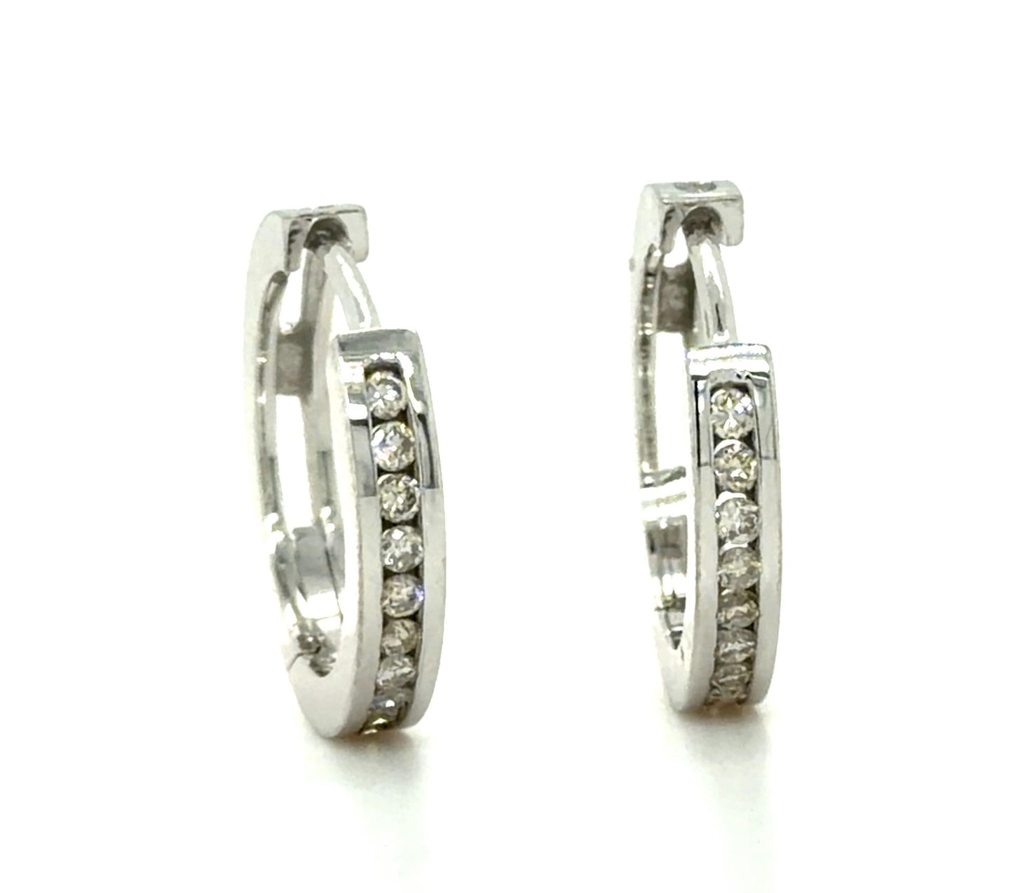.20ct Diamond 14KW Hoop Earrings