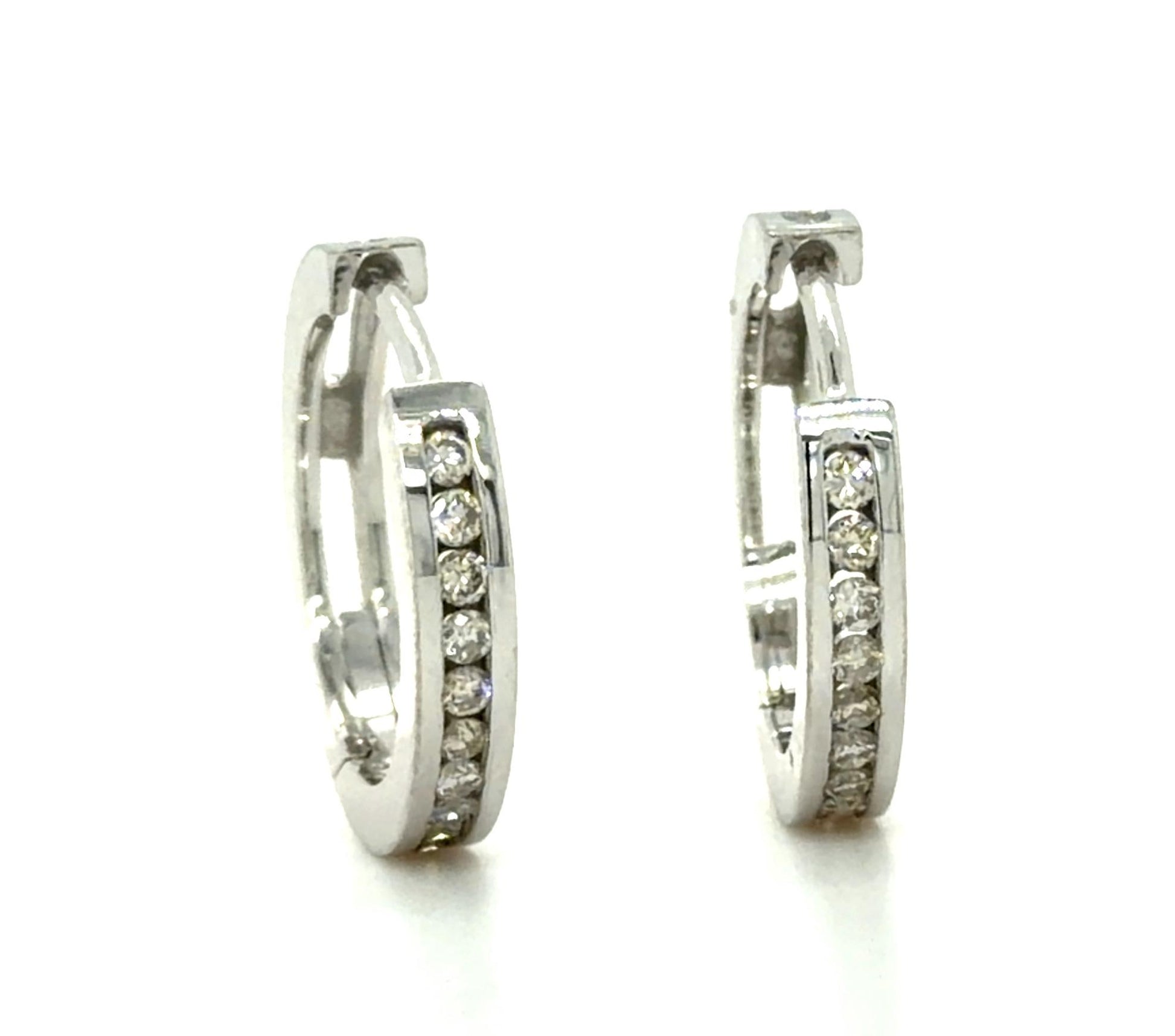 .20ct Diamond 14KW Hoop Earrings
