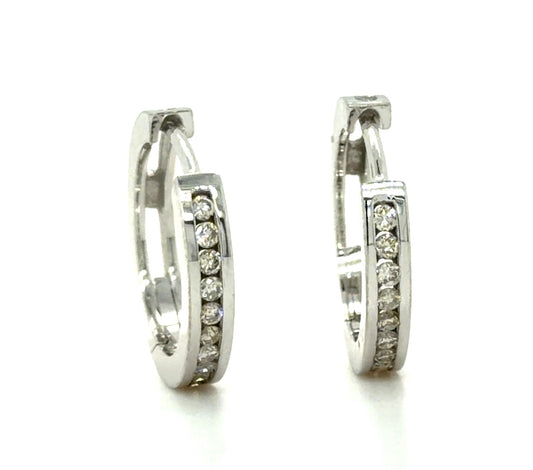 .20ct Diamond 14KW Hoop Earrings