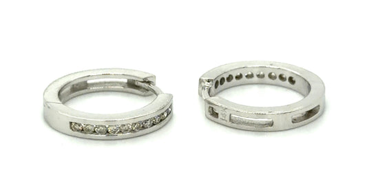 .20ct Diamond 14KW Hoop Earrings