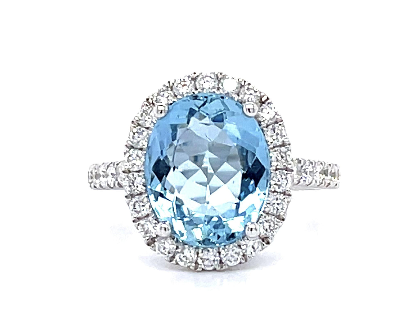 3.65ct Aquamarine .67ct Diamond 18KW Ring