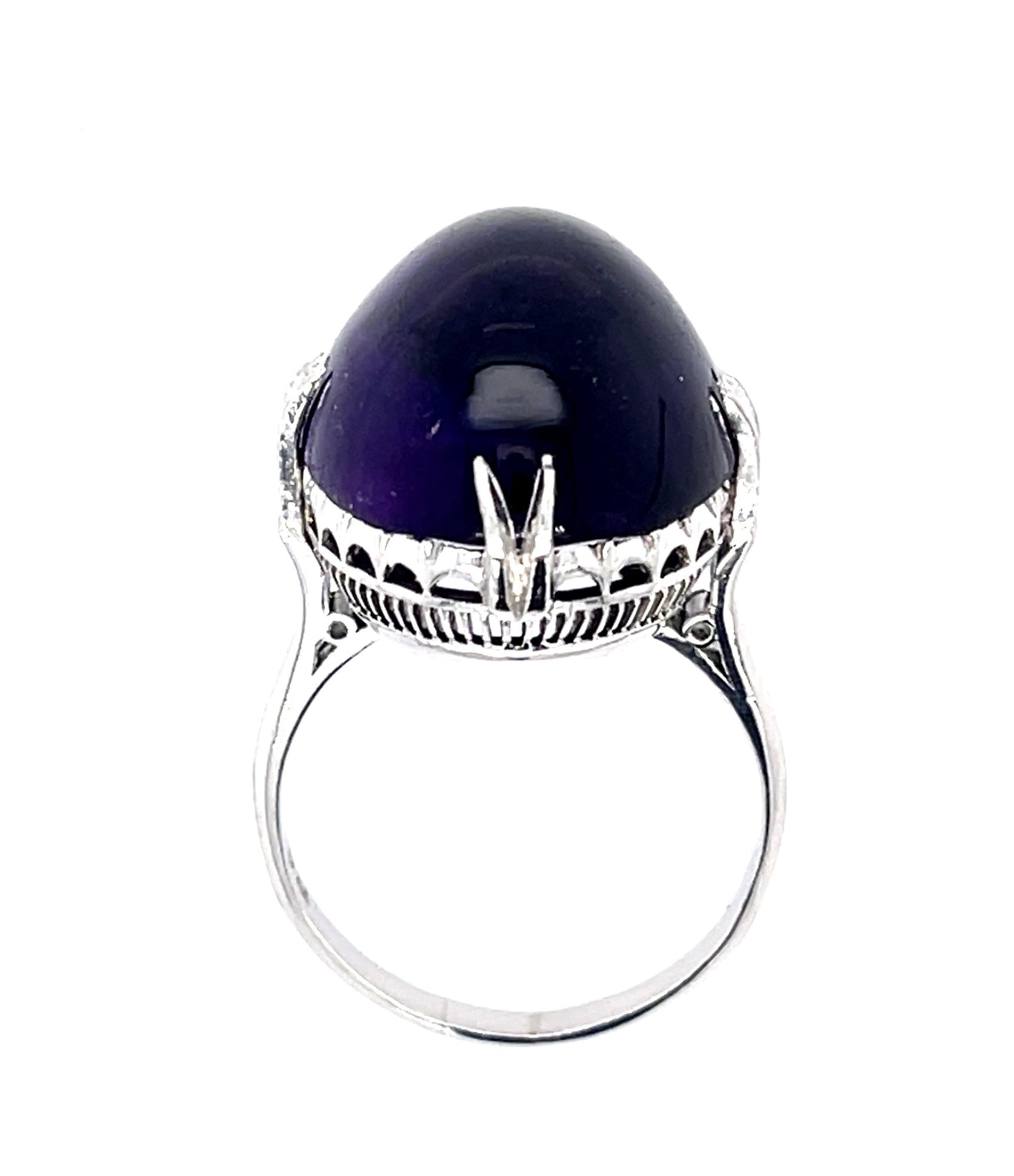 Original Art Deco 16ct Cabochon Amethyst Ring (Vintage 1930s)