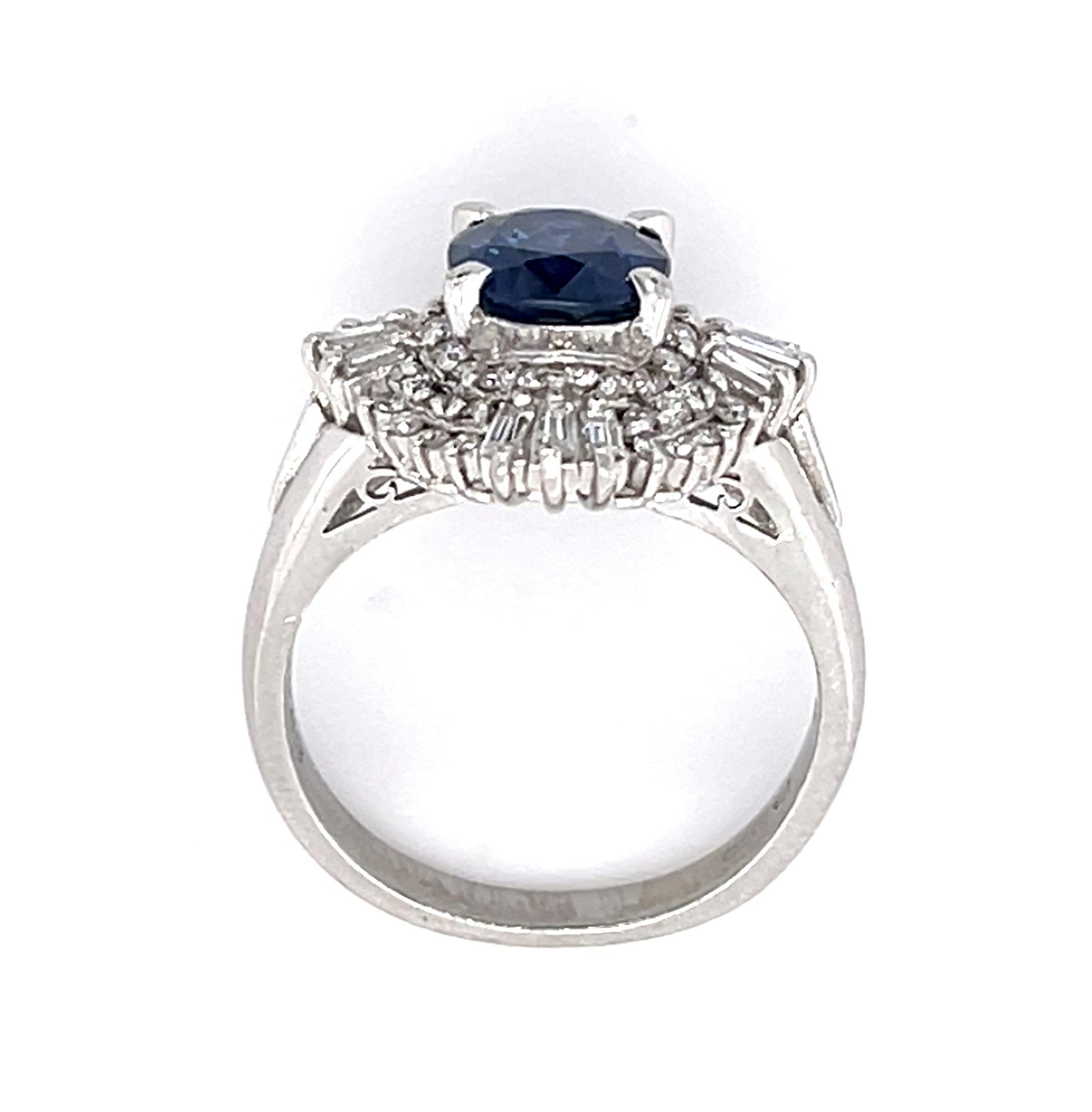1.59ct Sapphire .53ct Diamond PT Ring
