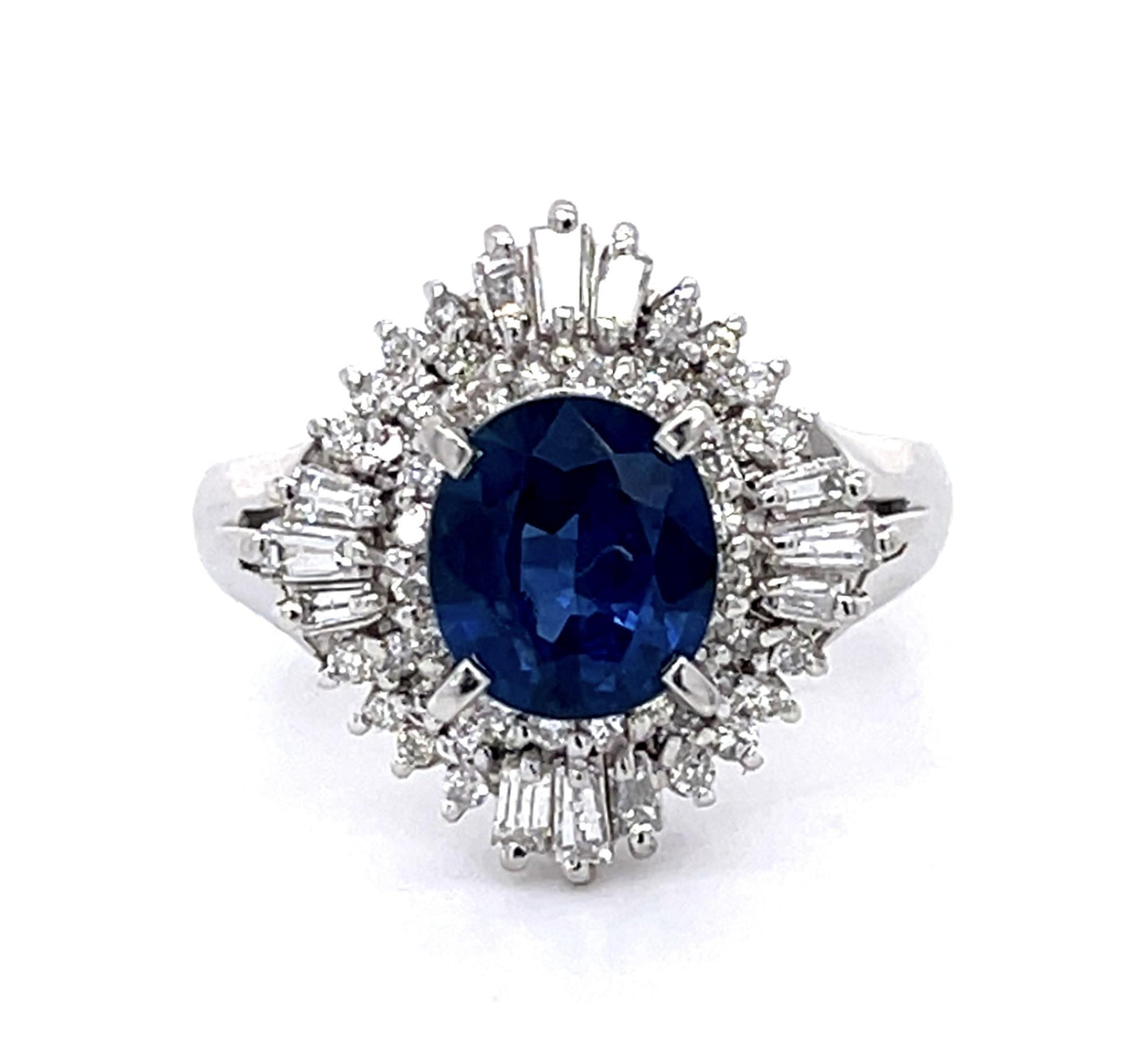1.59ct Sapphire .53ct Diamond PT Ring