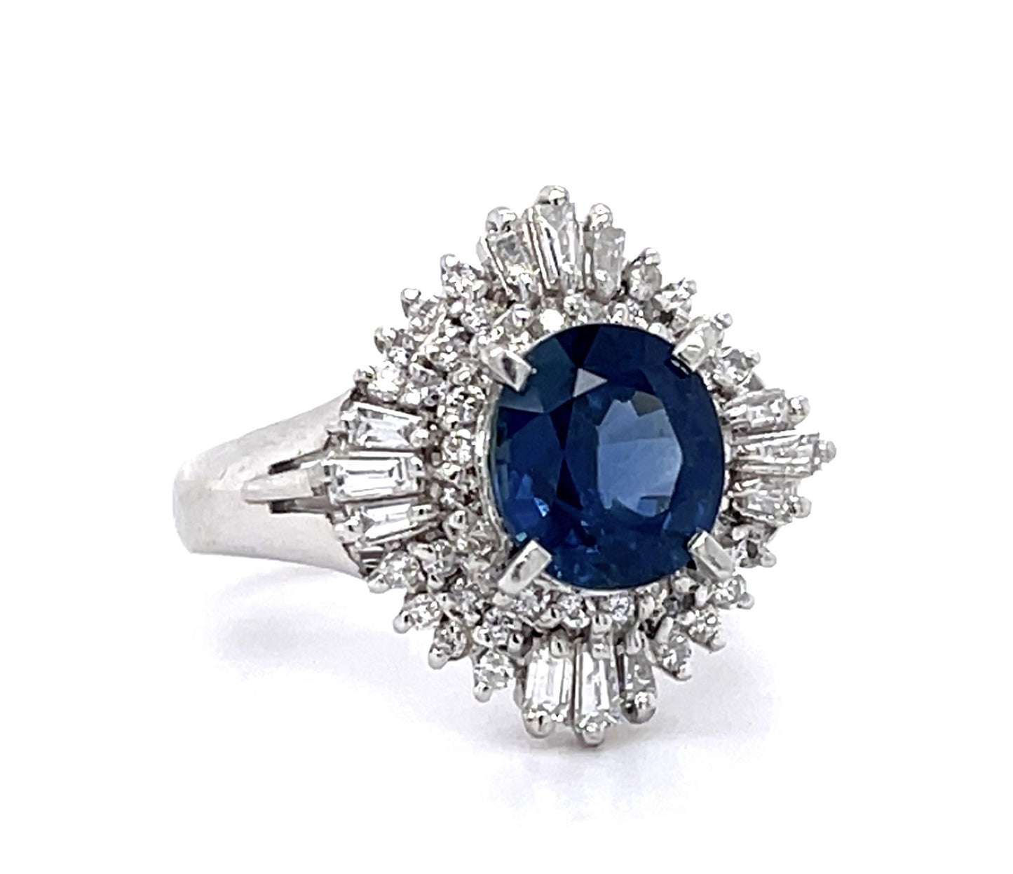 1.59ct Sapphire .53ct Diamond PT Ring