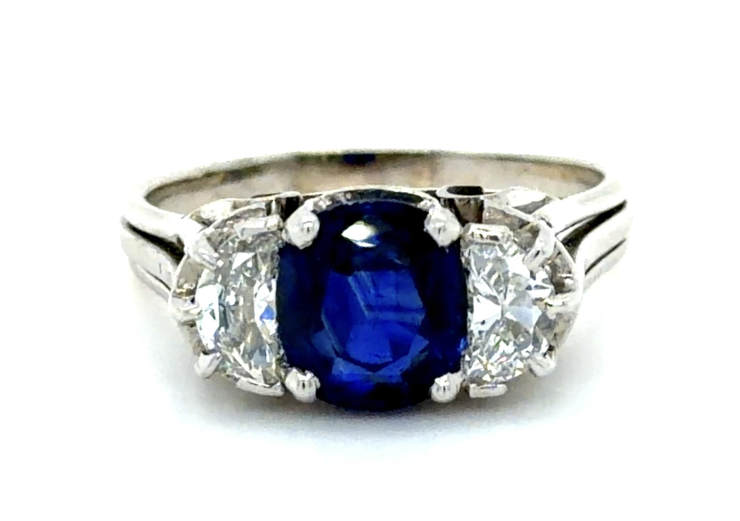 1.72ct Cambodian No Heat Sapphire & 0.30ctw Diamond PT Ring
