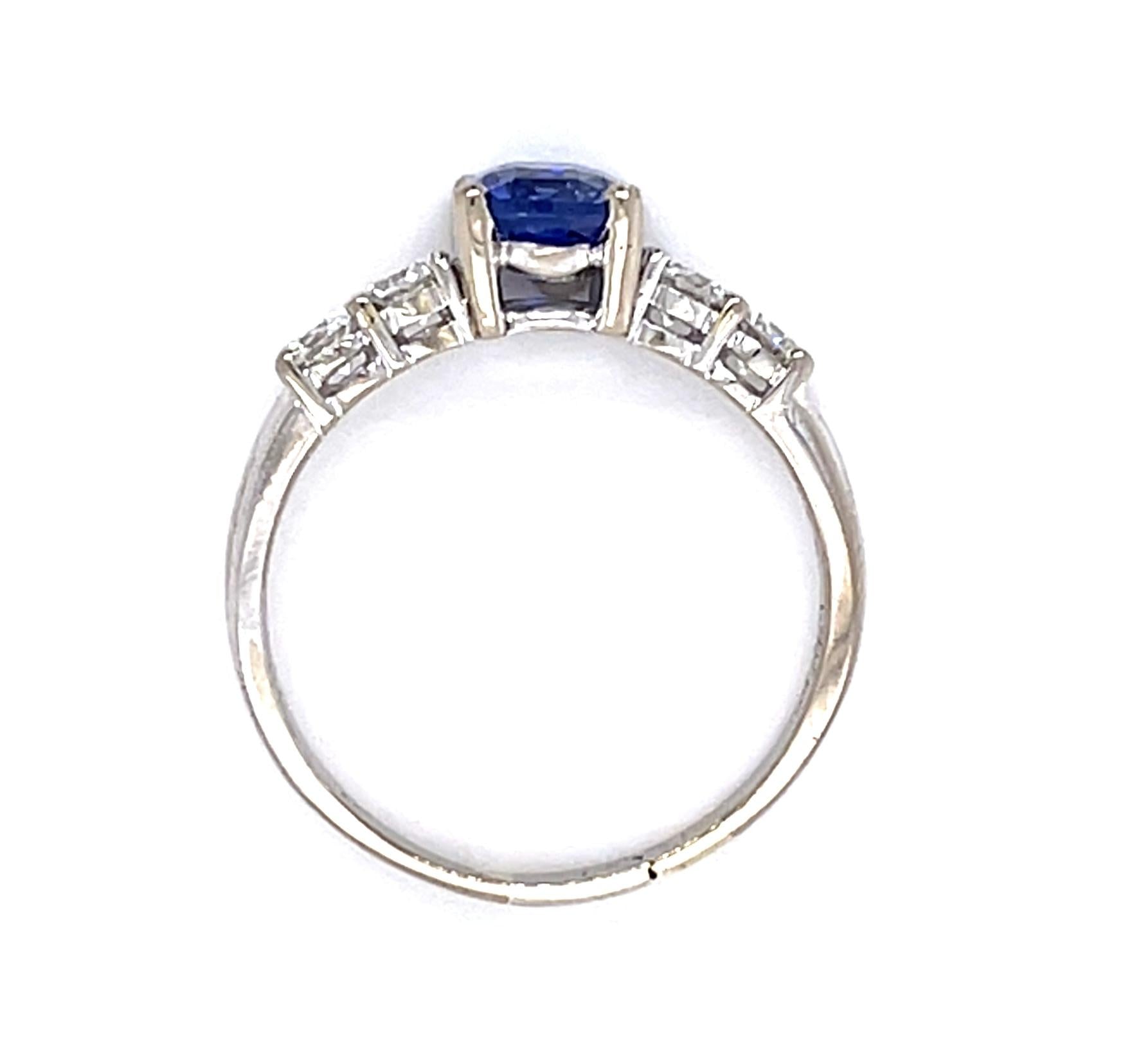 1.38ct Sapphire .56ct Diamond 18KW Ring