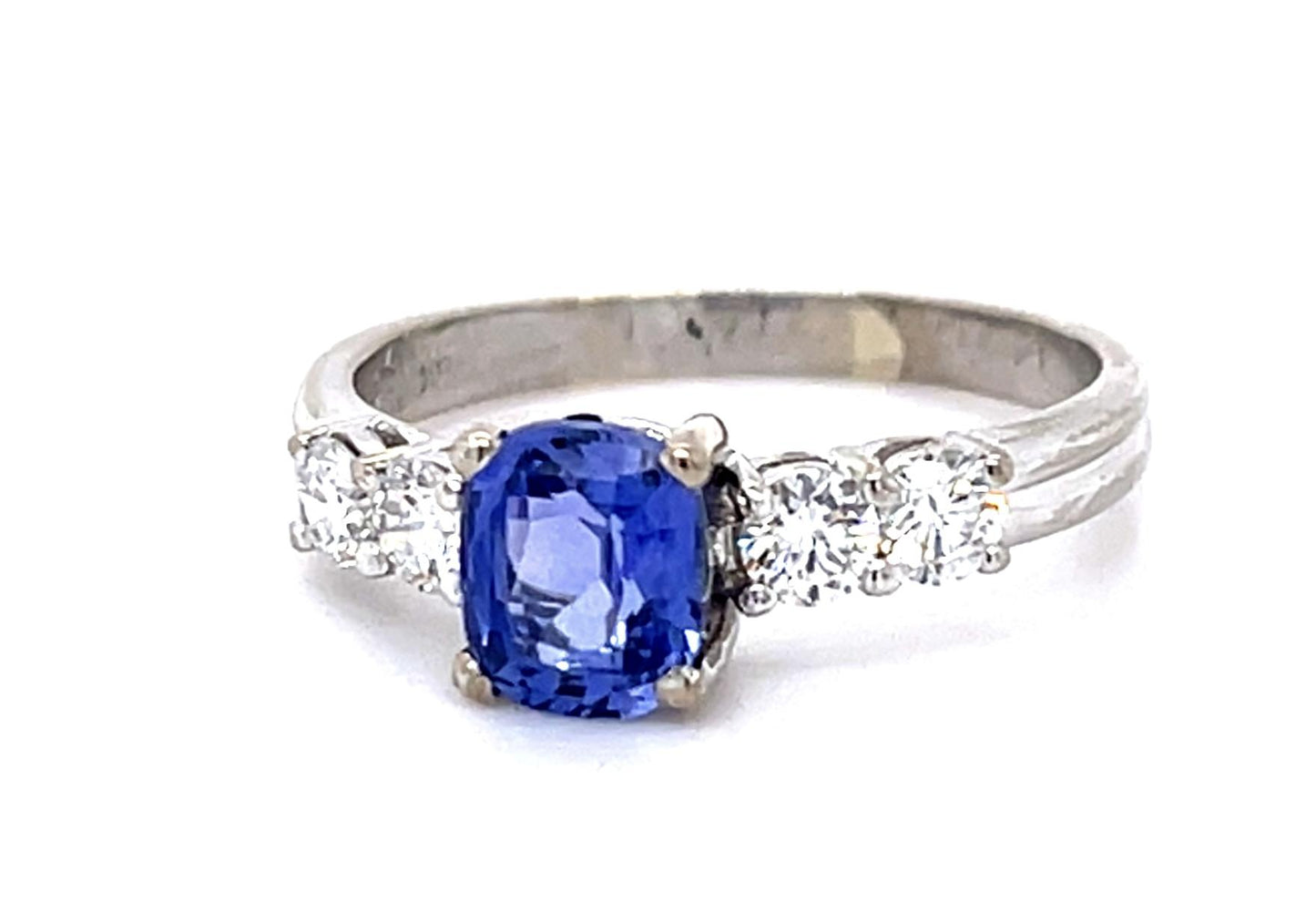1.38ct Sapphire .56ct Diamond 18KW Ring