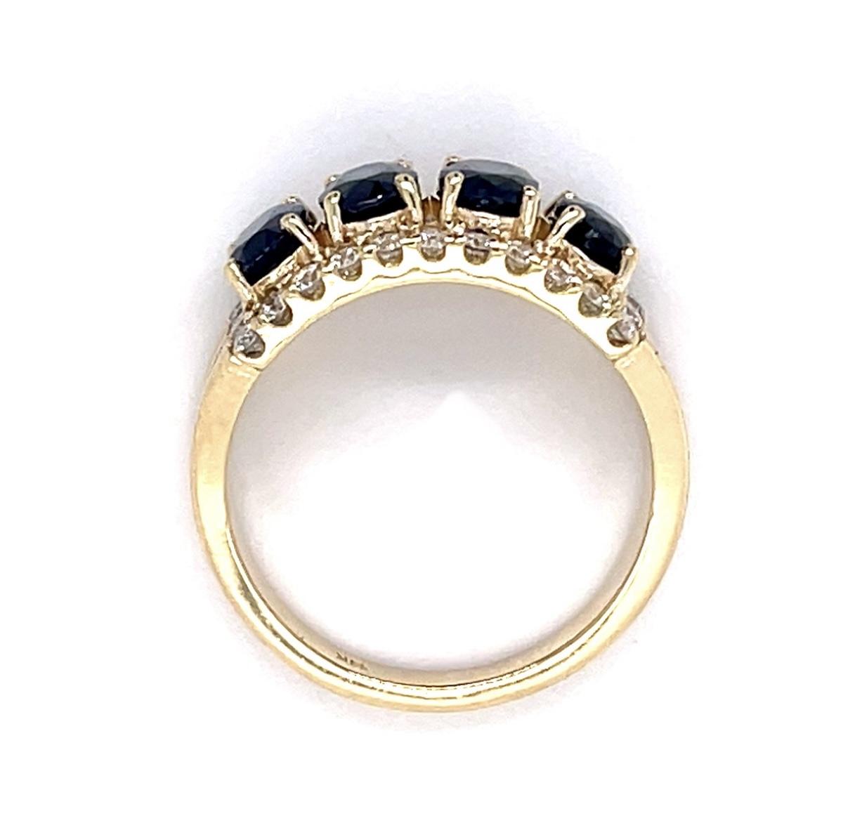 2.50ct Sapphire .51ct Diamond 14KY Ring