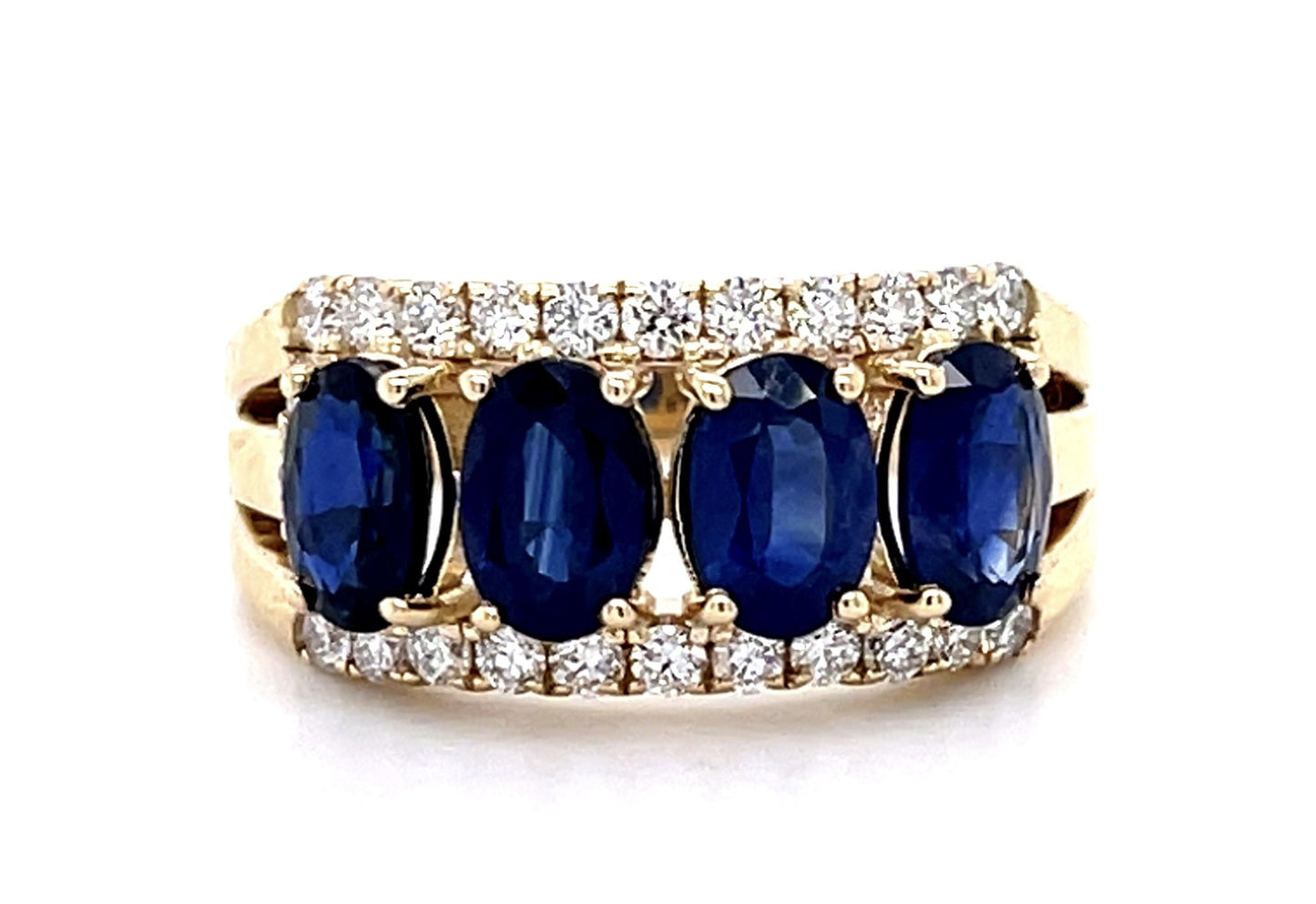 2.50ct Sapphire .51ct Diamond 14KY Ring