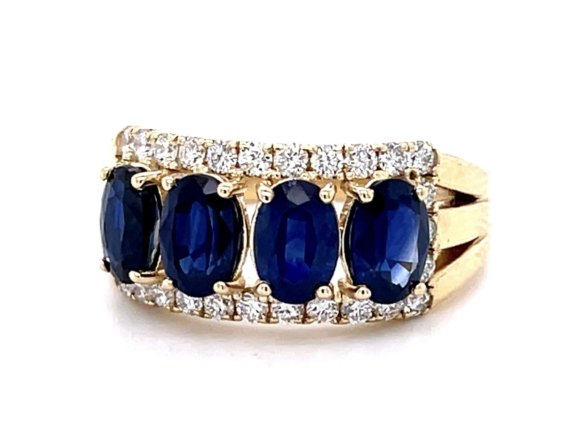 2.50ct Sapphire .51ct Diamond 14KY Ring
