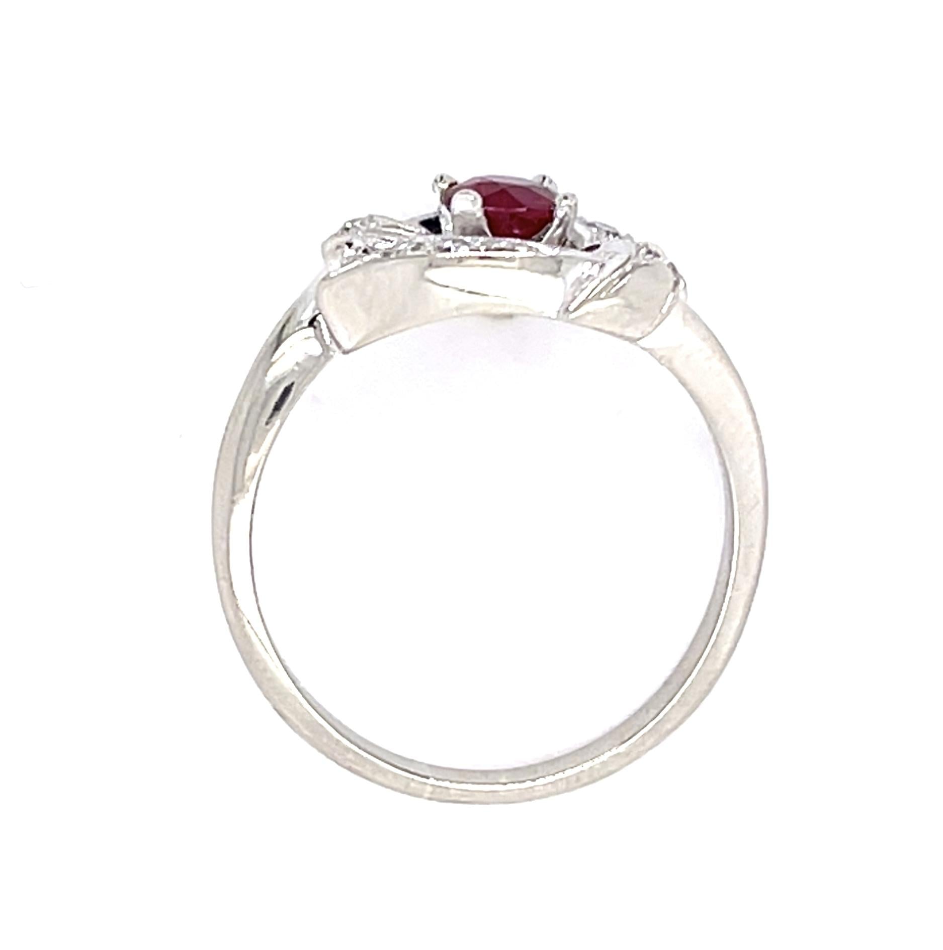 .46ct Ruby .18ct Diamond 14KW Ring (Vintage 1960s)